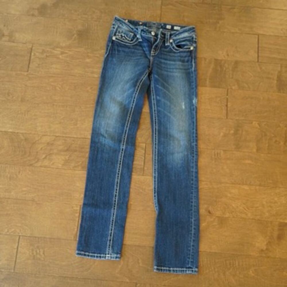 Big Girls Mid-Rise Skinny Embellished Design Pocket Denim Jeans sz 16